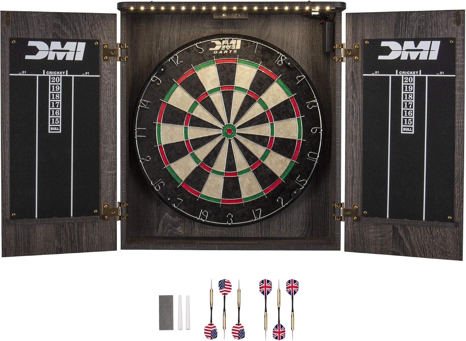 Electronic Dartboard Cabinet - ชุดตู้เก็บลูกดอก Paris Bristle - มาพร้อมไฟ LED