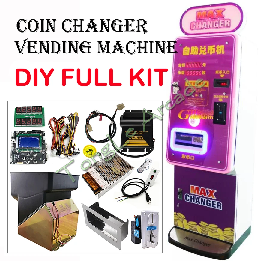 Arcade Card Vending Machine - ชุดแปลงเหรียญ DIY พร้อมตัวรับธนบัตรเป็นโทเคน พร้อมจอ LCD บอร์ดควบคุม