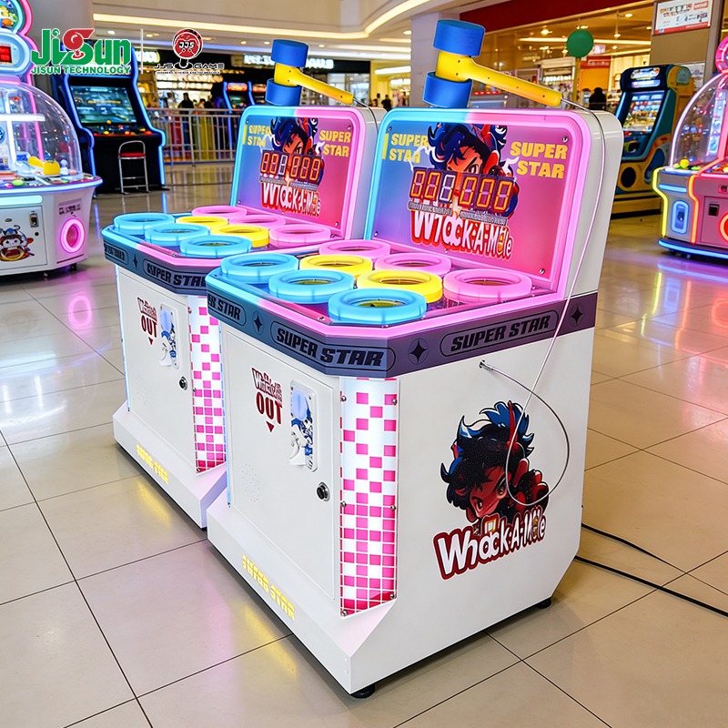 Whack A Mole Arcade - เครื่องเกมตีตัวตุ่นขนาดเล็กแบบใหม่ พร้อมแผงเกมตรวจจับการเคลื่อนไหวแบบหยอดเหรียญ สำหรับศูนย์เกมส์ รับประกัน 1 ปี