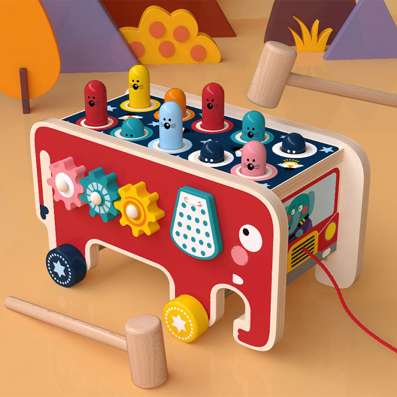 Whack A Mole Arcade - BabyToys bebe เด็กวัยหัดเดินเด็กสนุกเกม Montessori กิจกรรมของเล่นเด็กช้างตี Whack-A-Mole