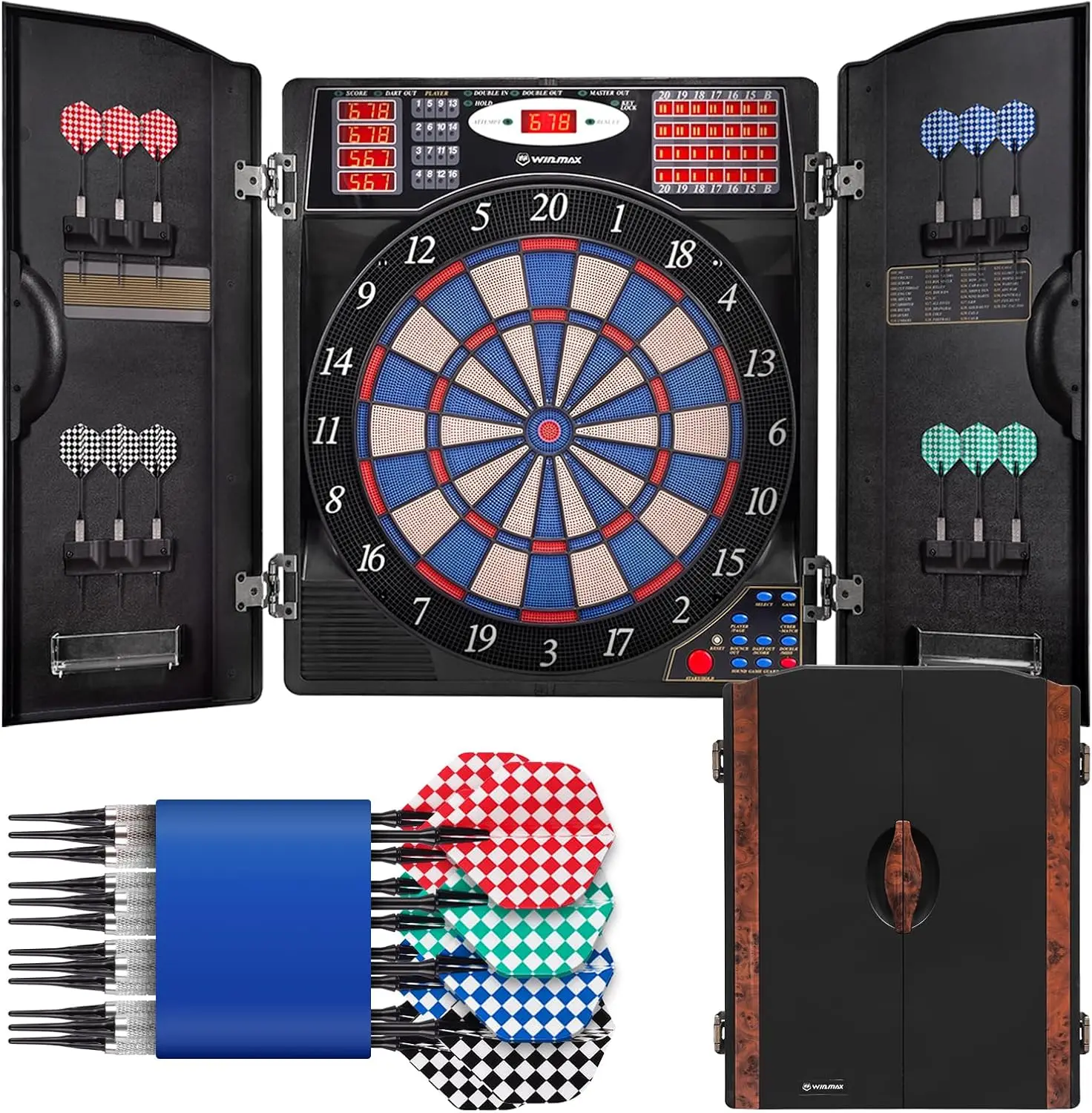ชุดตู้เก็บกระดานปาเป้าอิเล็กทร - Electronic Dartboard Cabinet บทวิจารณ์และราคา