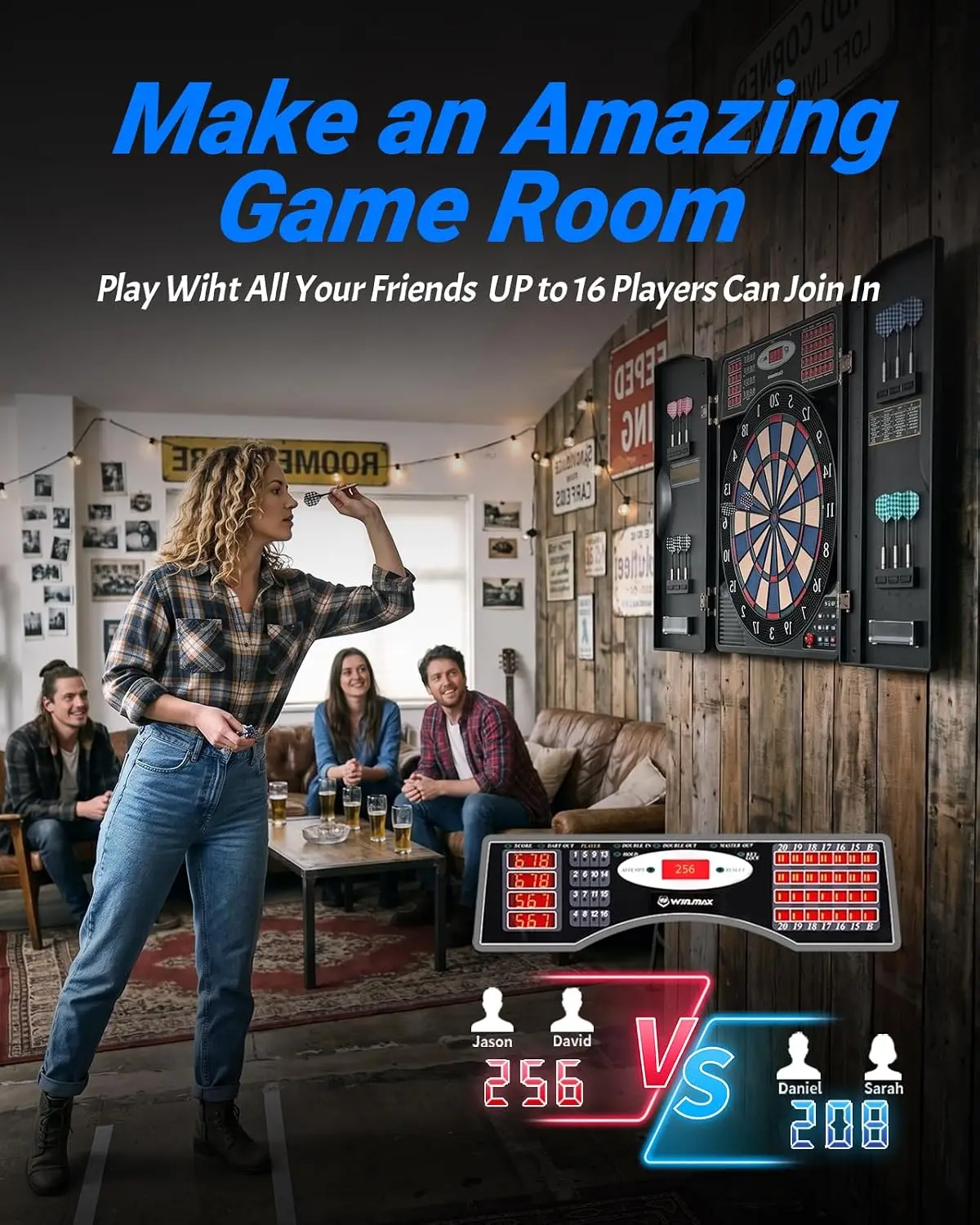 ชุดตู้เก็บกระดานปาเป้าอิเล็กทร - Electronic Dartboard Cabinet บทวิจารณ์และราคา