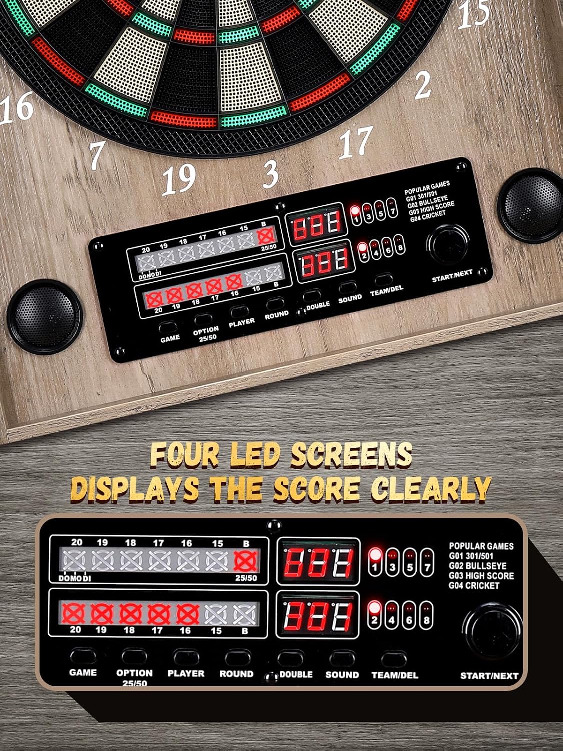 กระดานปาลูกดอกอิเล็กทรอนิกส์,  - Electronic Dartboard Cabinet บทวิจารณ์และราคา