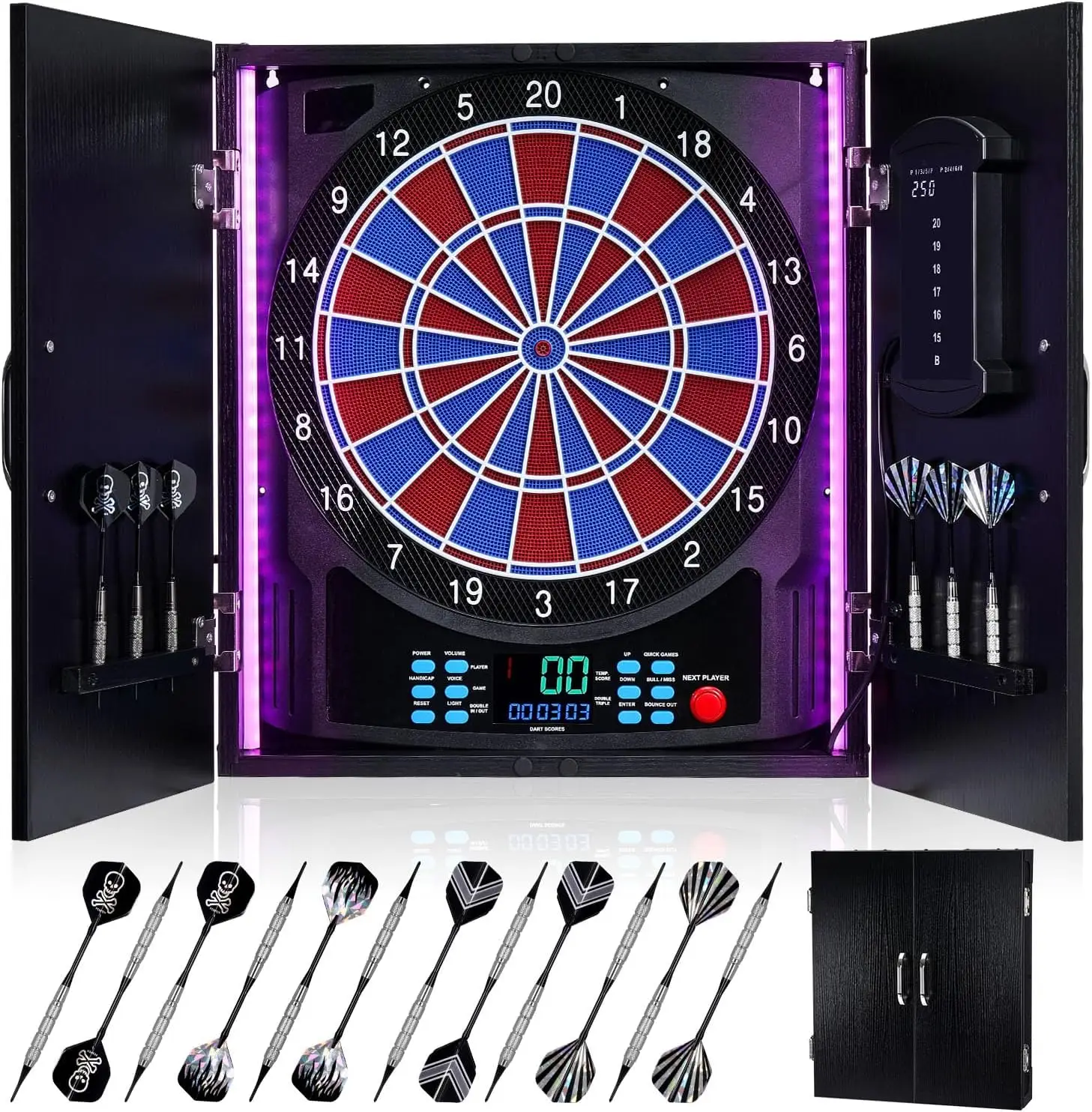 กระดานปาลูกดอกอิเล็กทรอนิกส์,  - Electronic Dartboard Cabinet บทวิจารณ์และราคา